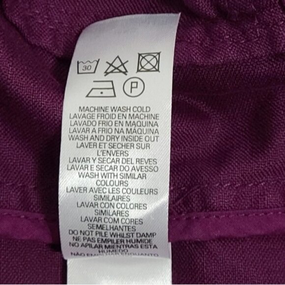French Connection Underground Purple Twill Cotton & Linen Jacket Women's Size 10 - Picture 12 of 15
